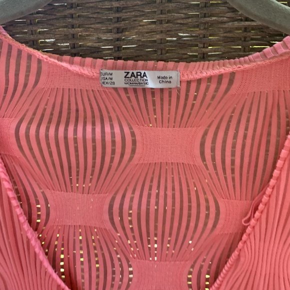 Zara Collection pink pattern blouse - Picture 1 of 2